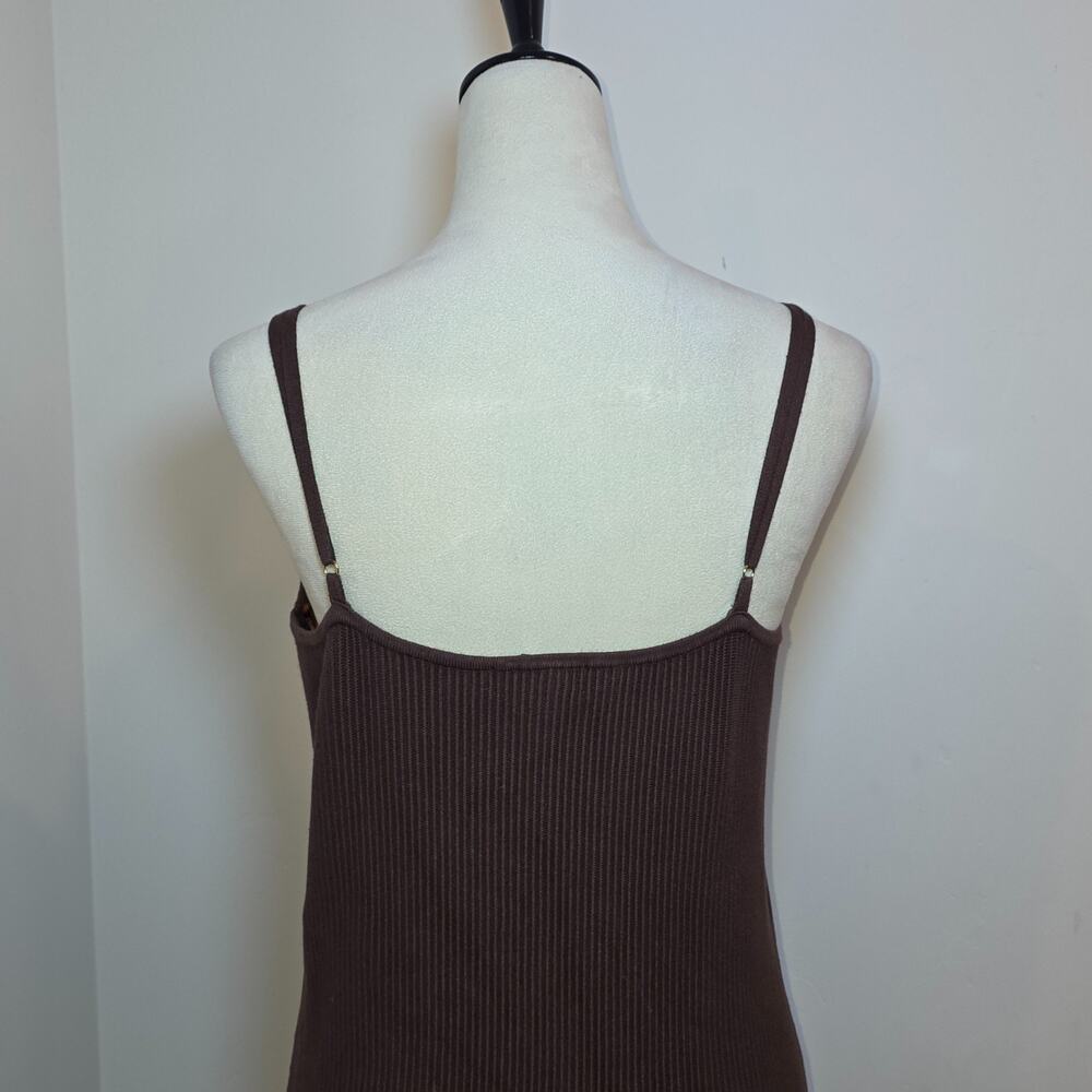 House Of Harlow 1960 Brown Sleeveless Ribbed Midi Dress Large Revolve - Picture 5 of 6